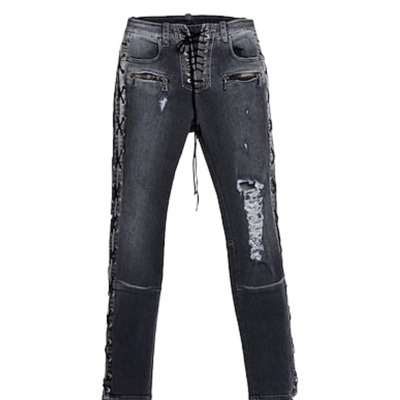 BEN TAVERNITI UNRAVEL PROJECT Black Distressed Skinny Jeans SIze 4 (US) - Picture 5 of 12